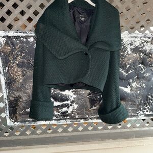 Zara Dark Green Women's Cape Jacket